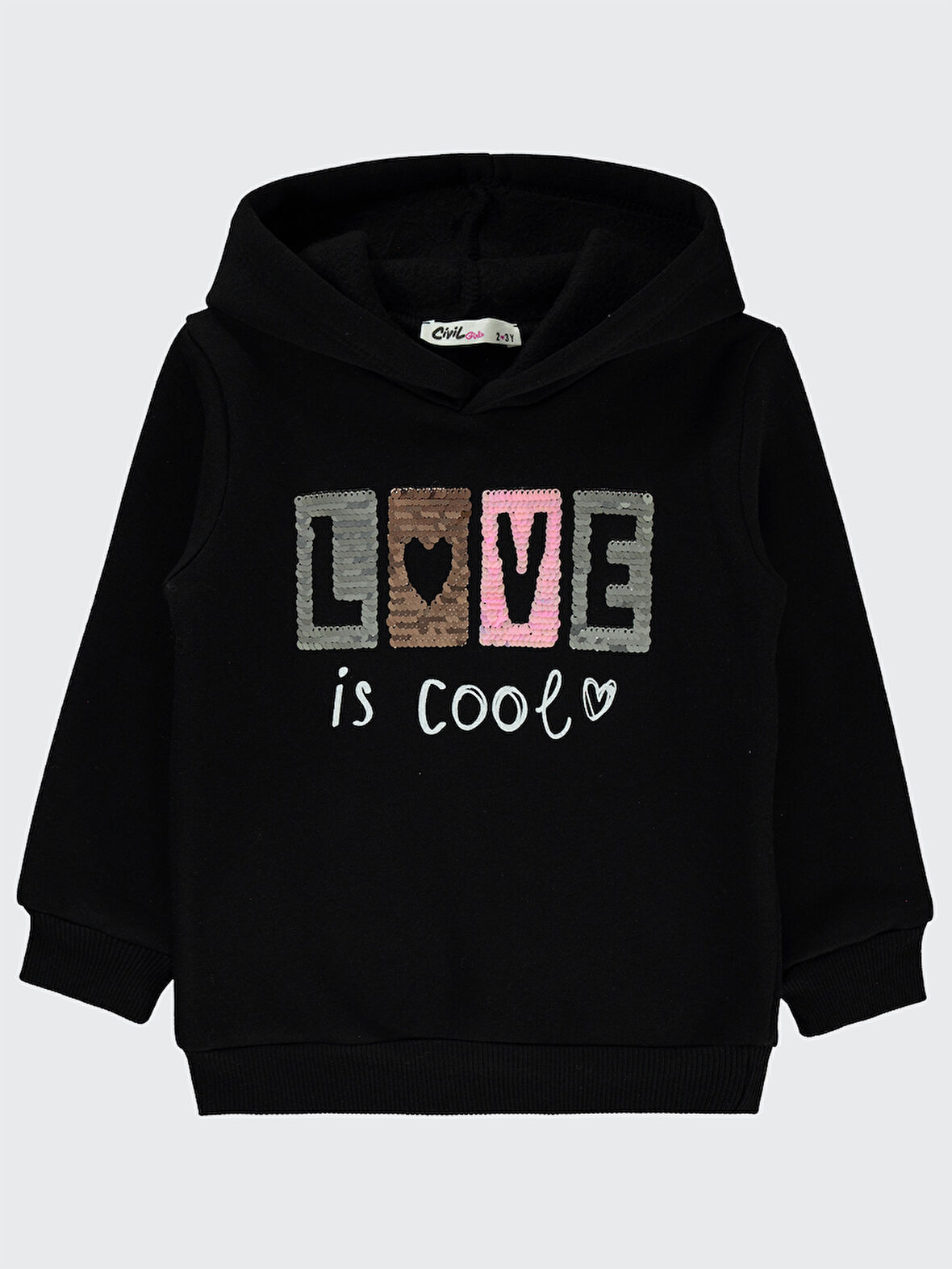 Civil Girls Kız Çocuk Sweatshirt 2-5 Yaş Siyah