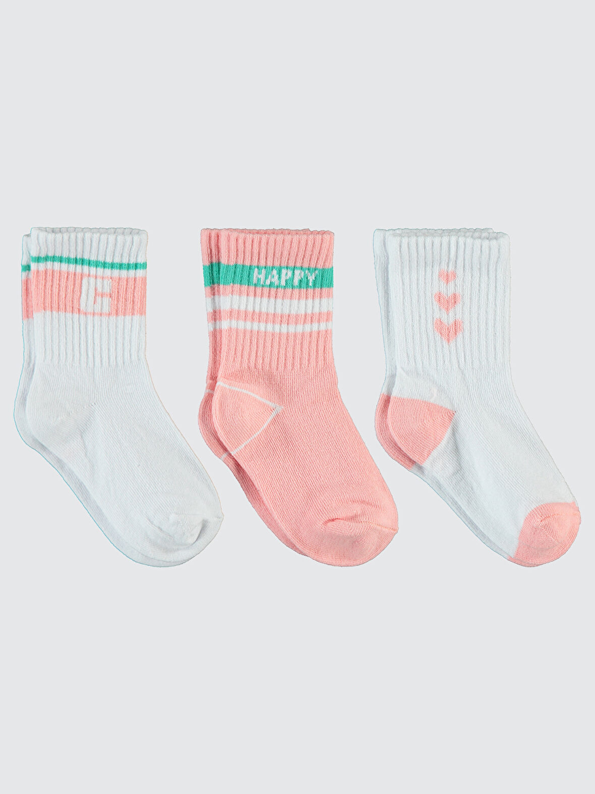 Civil Girls Kız Çocuk 3'lü Soket Çorap 2-12 Yaş Beyaz