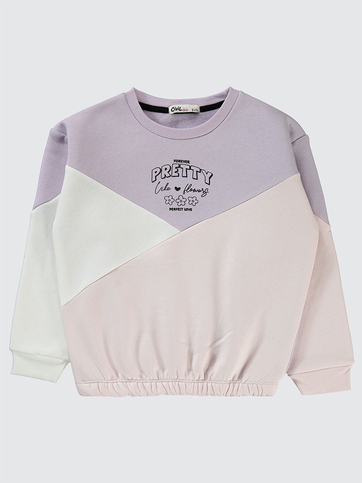 Civil Girls Kız Çocuk Sweatshirt 6-9 Yaş Nazik Lavanta