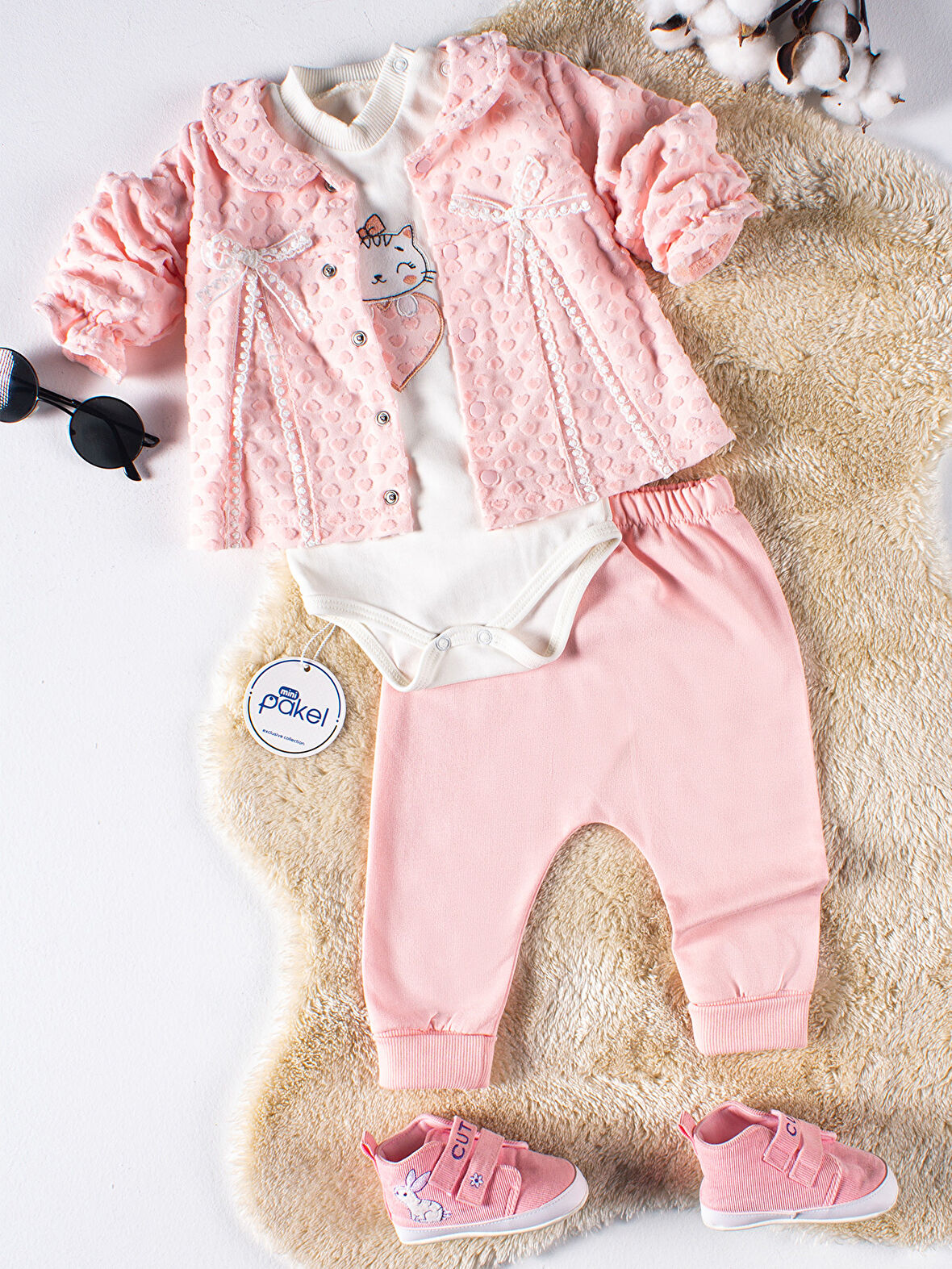 Pakel Kız Bebek Takım 0-6 Ay Açık Pembe