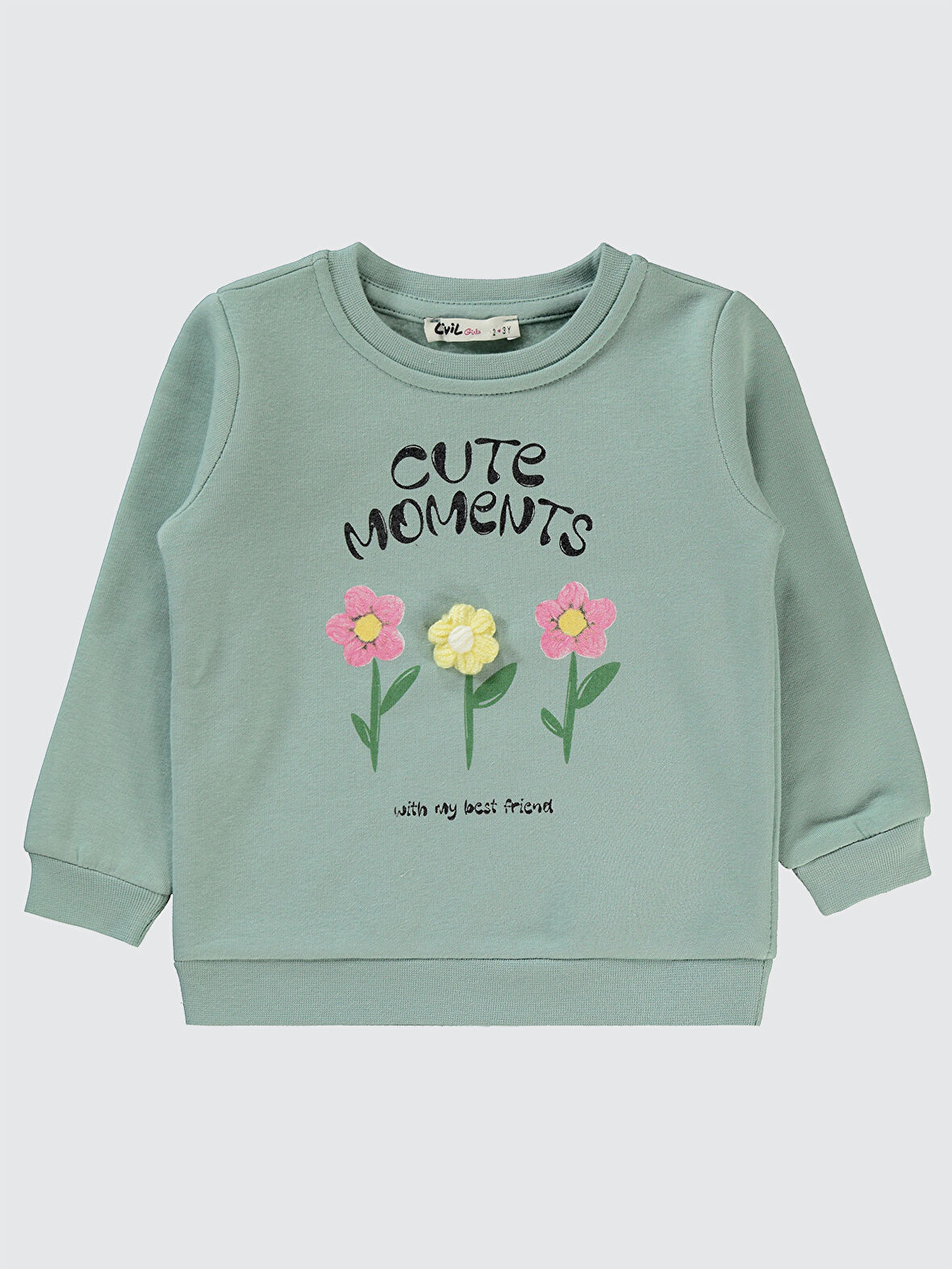 Civil Girls Kız Çocuk Sweatshirt 2-5 Yaş Çağla Yeşili