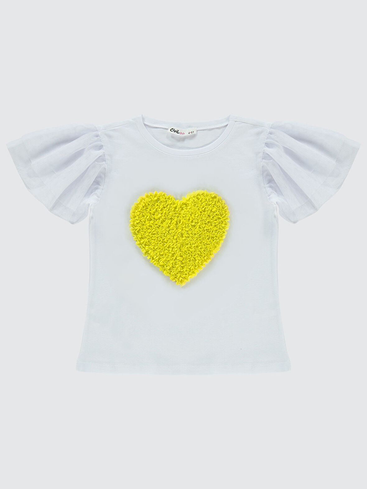 Civil Girls Kız Çocuk Tişört 4-9 Yaş Sarı