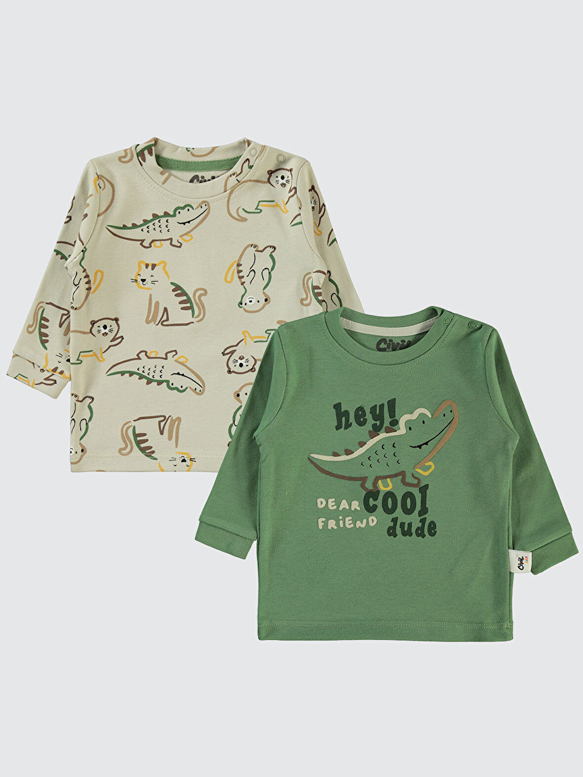 Civil Baby Erkek Bebek 2'li Sweatshirt 6-18 Ay Yeşil