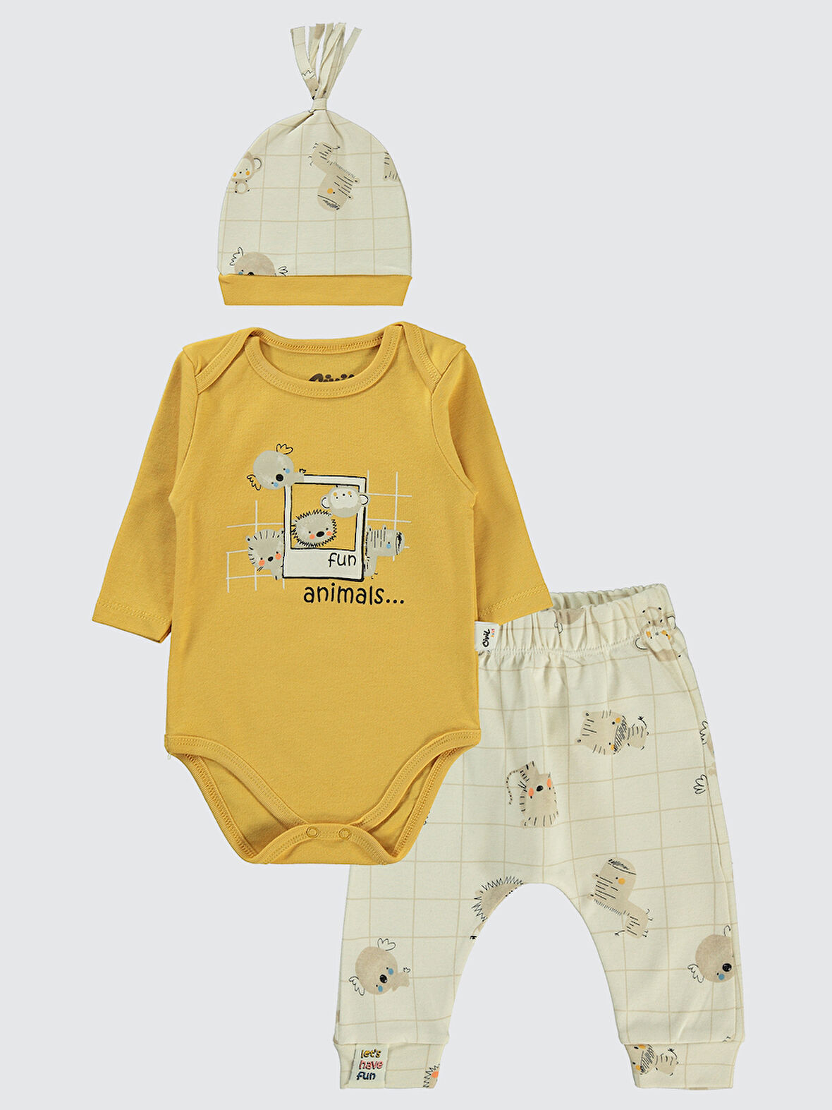 Civil Baby Erkek Bebek 3'lü Takım 6-18 Ay Hardal