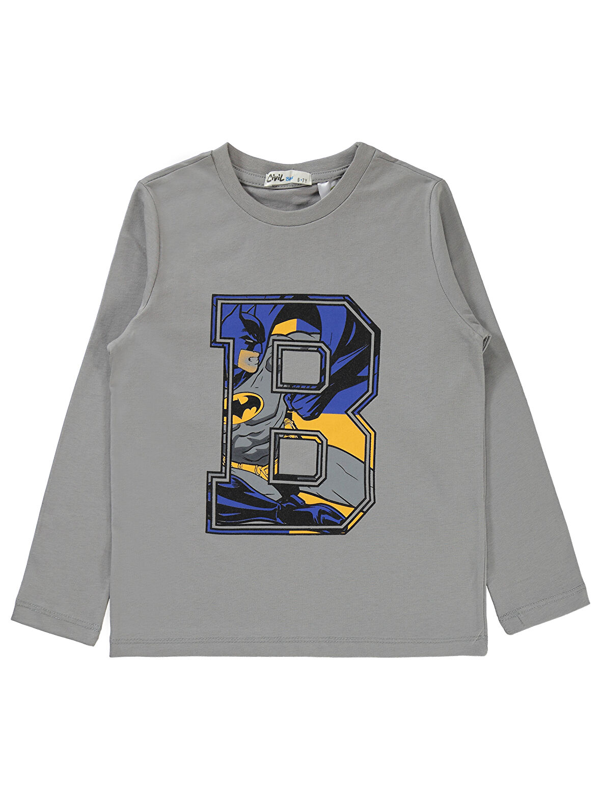 Batman Erkek Çocuk Sweatshirt 6-9 Yaş Gri