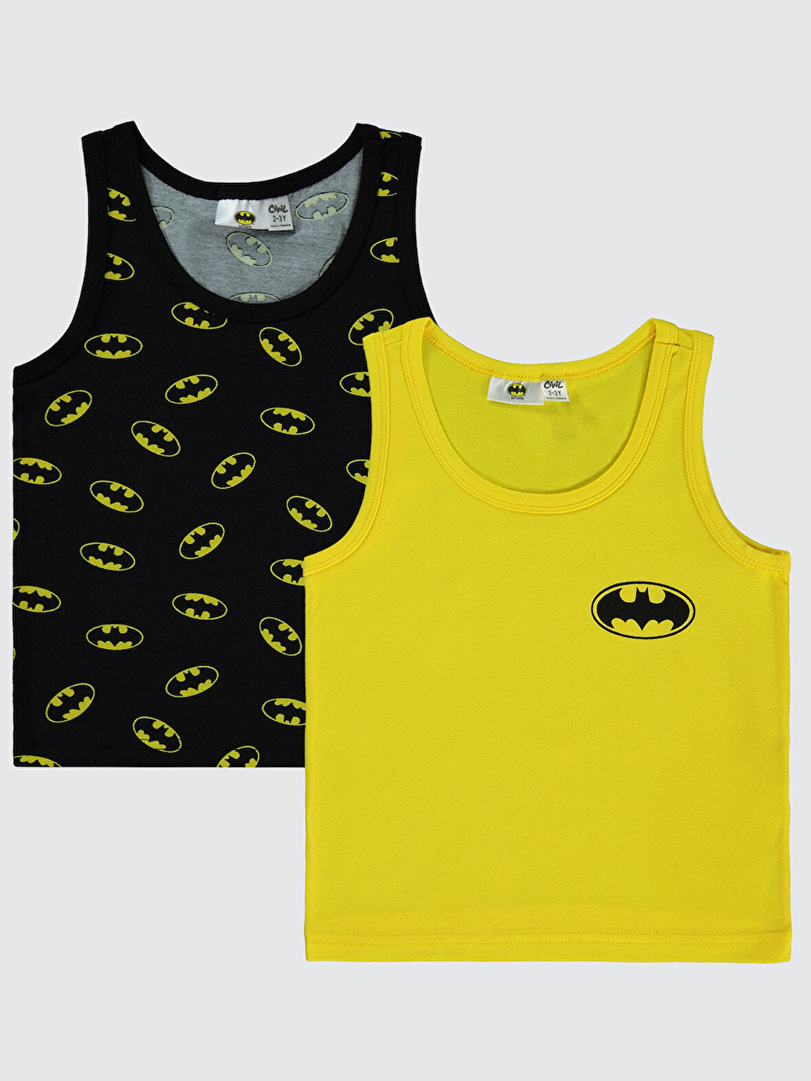 Batman Erkek Çocuk 2'li Atlet Set 2-10 Yaş Sarı