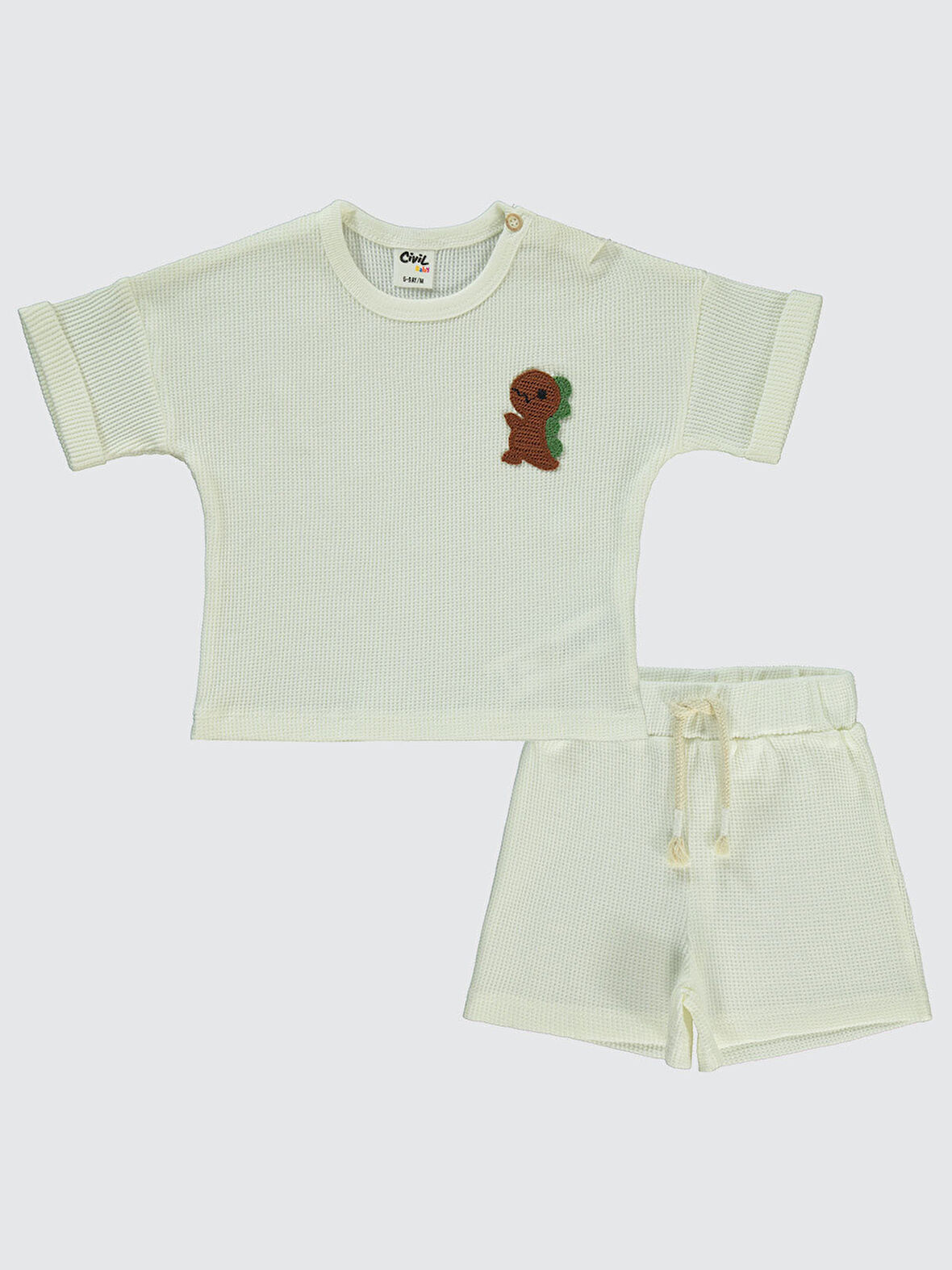 Civil Baby Erkek Bebek Şortlu Takım 6-18 Ay Ekru