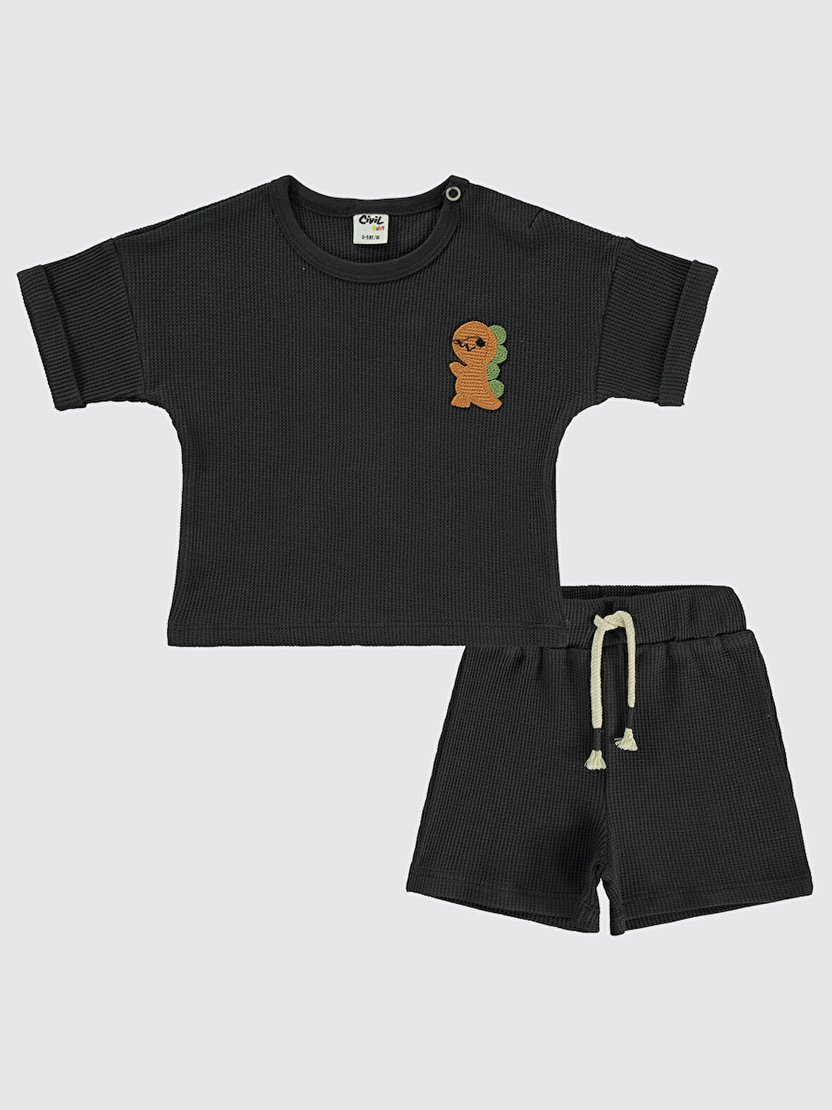 Civil Baby Erkek Bebek Şortlu Takım 6-18 Ay Antrasit