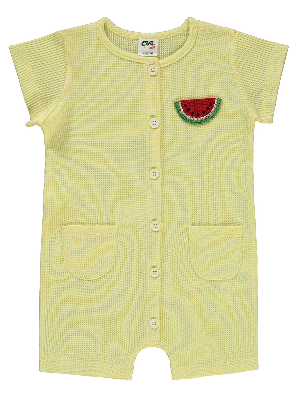 Civil Baby Kız Bebek Patiksiz Tulum 6-18 Ay Sarı