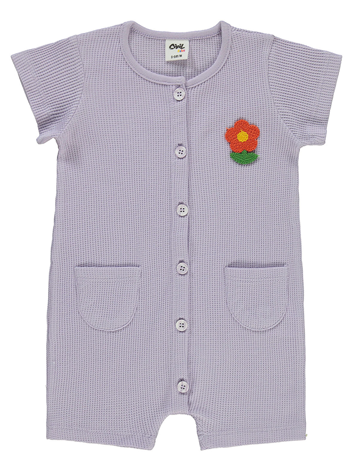 Civil Baby Kız Bebek Patiksiz Tulum 6-18 Ay Lila