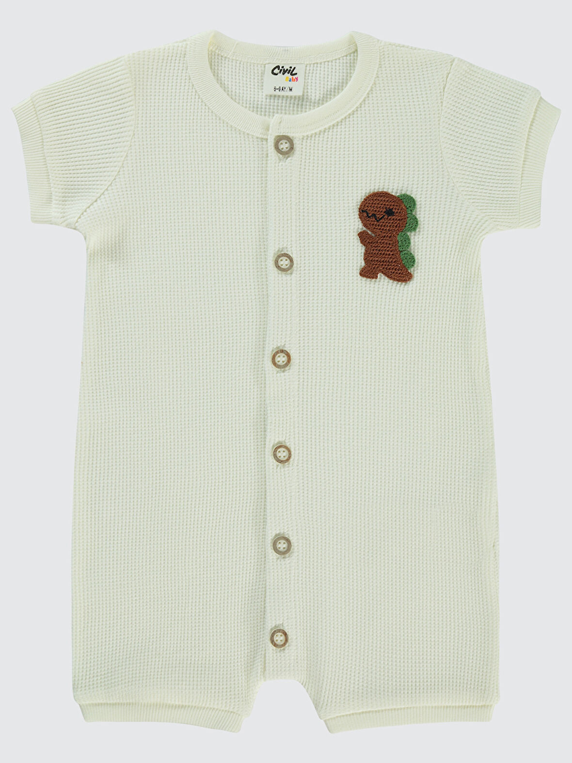 Civil Baby Erkek Bebek Patiksiz Tulum 6-18 Ay Ekru
