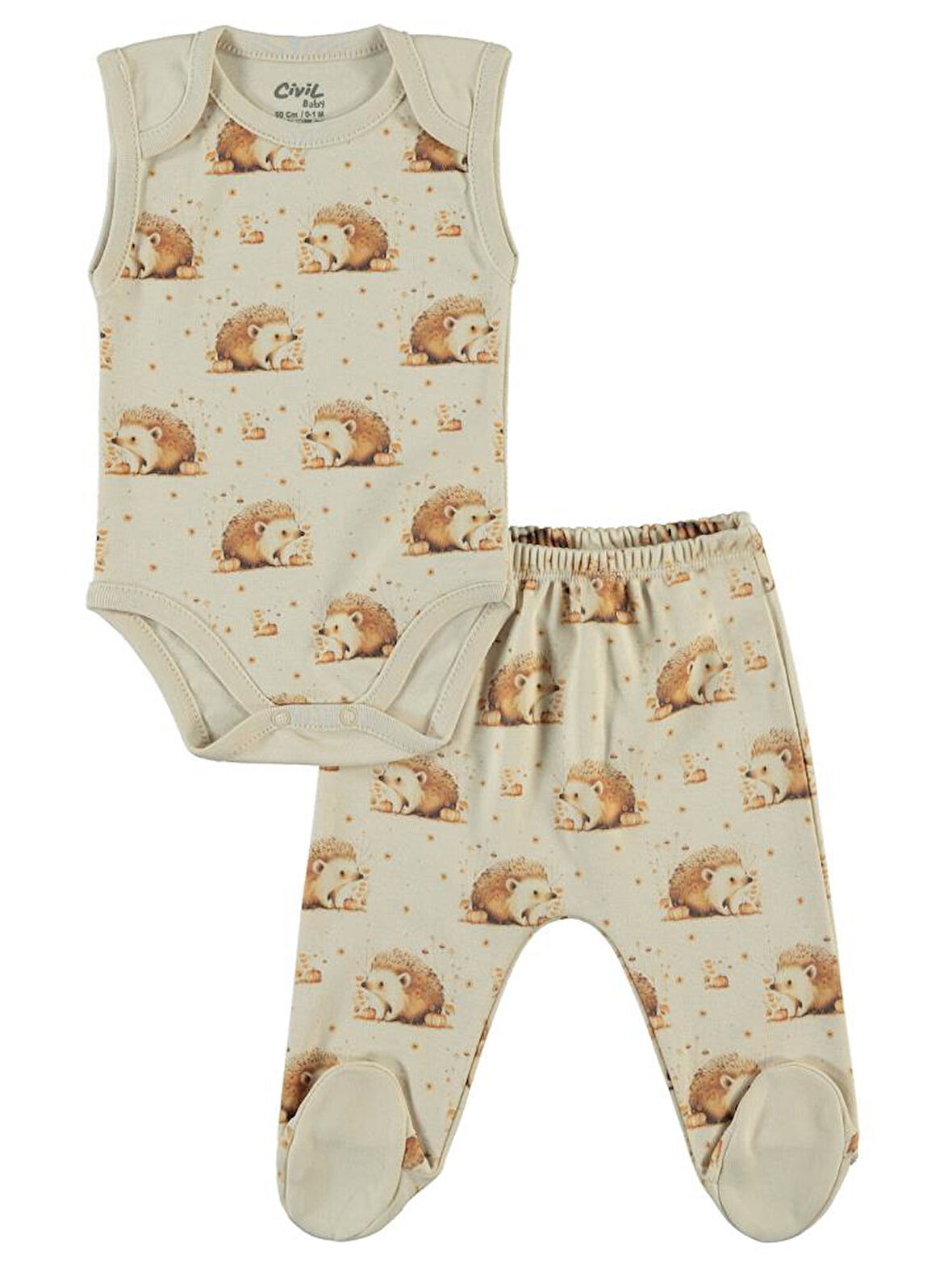 Civil Baby Kız Bebek 6'lı Zıbın Setleri  - Bej0-1 Ay