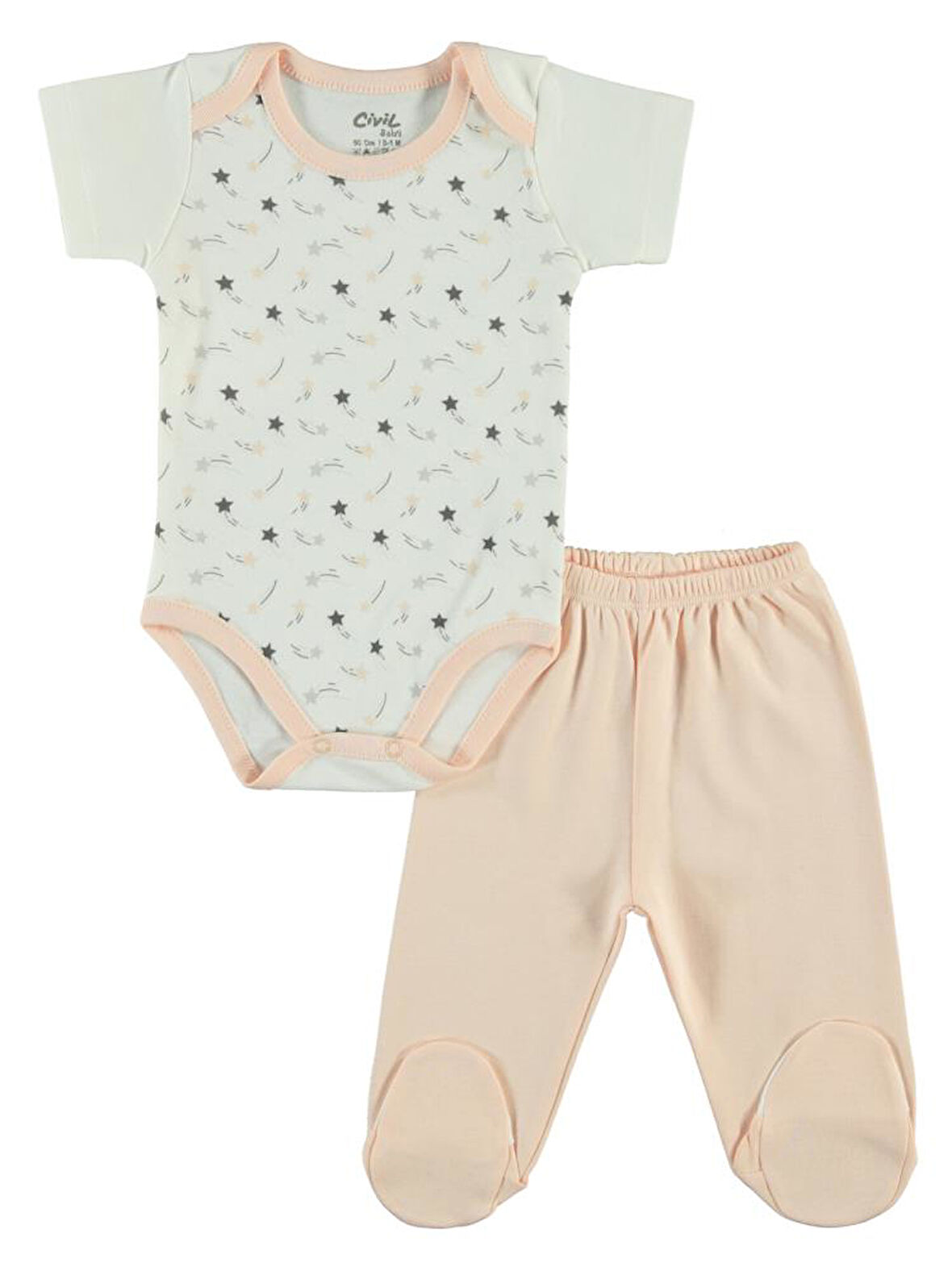 Civil Baby Kız Bebek 6'lı Zıbın Takımları   - Pudra0-1 Ay