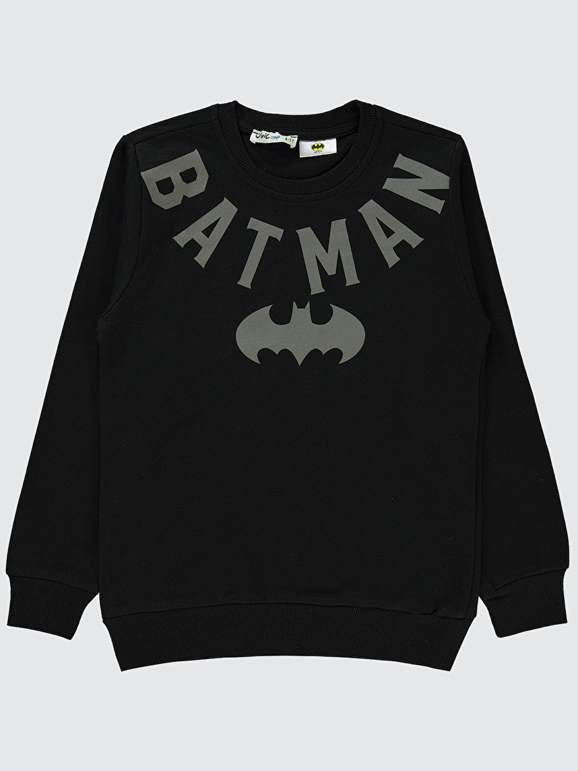 Batman Erkek Çocuk Sweatshirt 6-9 Yaş Siyah