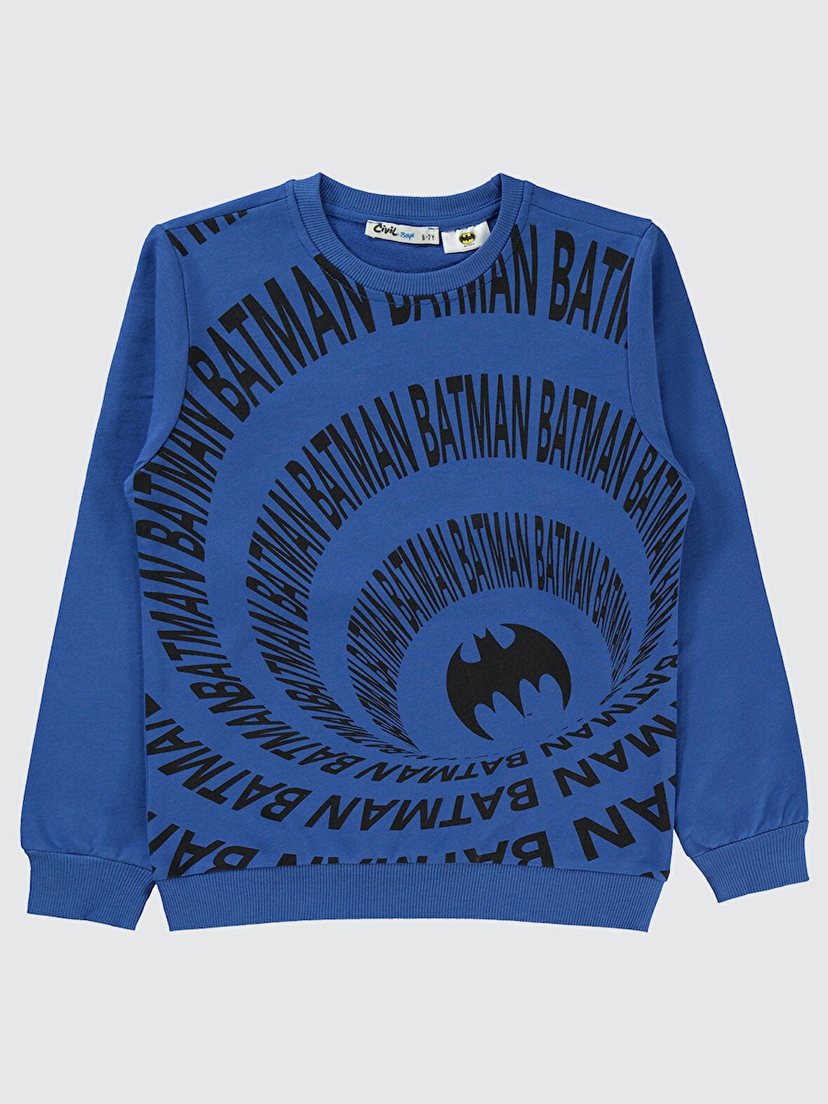 Batman Erkek Çocuk Sweatshirt 6-9 Yaş Saks Mavisi