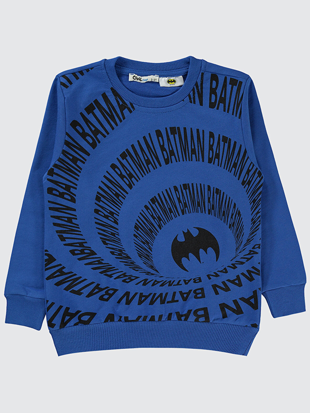 Batman Erkek Çocuk Sweatshirt 2-5 Yaş Saks Mavisi