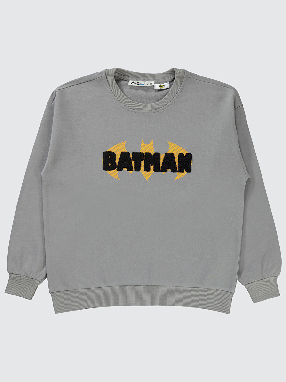 Batman Erkek Çocuk Sweatshirt 6-9 Yaş  Gri