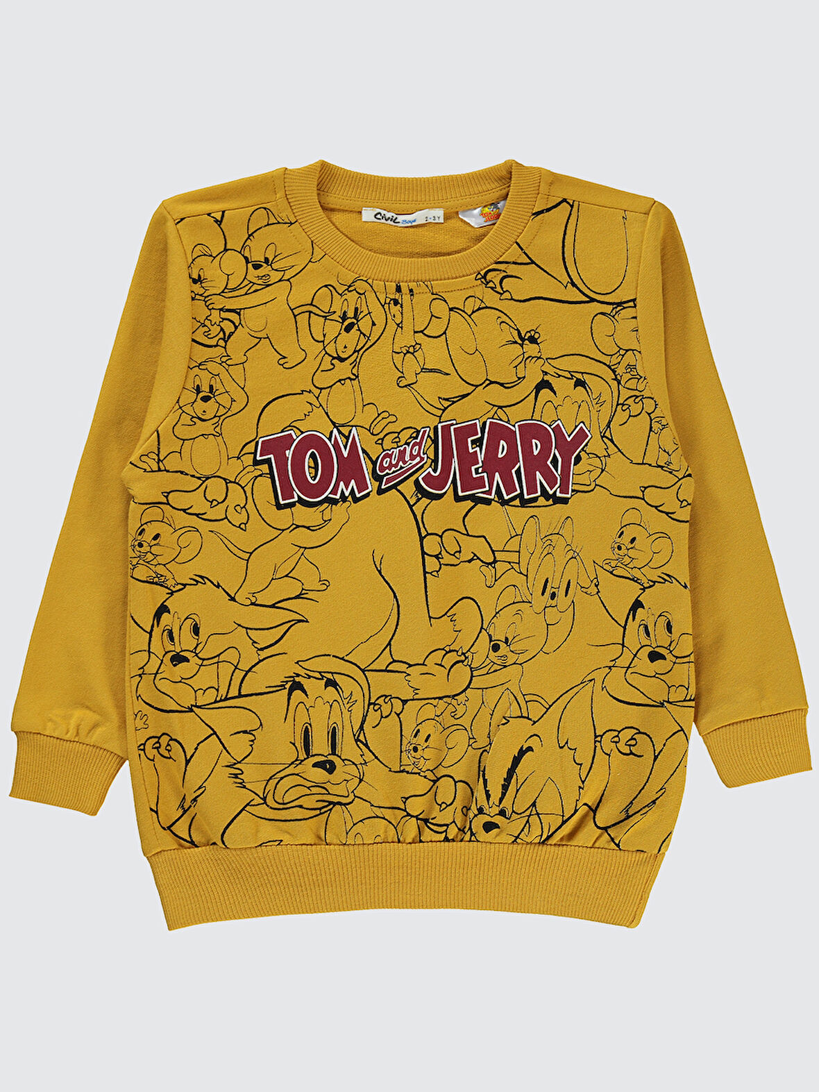 Tom And Jerry Erkek Çocuk Sweatshirt 2-5 Yaş Hardal