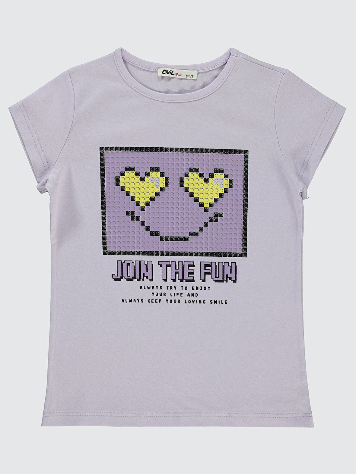 Civil Girls Kız Çocuk Tişört 6-9 Yaş Nazik Lavanta