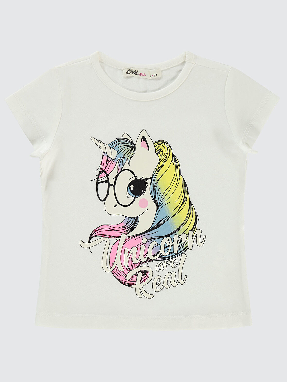 Civil Girls Kız Çocuk Tişört 2-5 Yaş Ekru