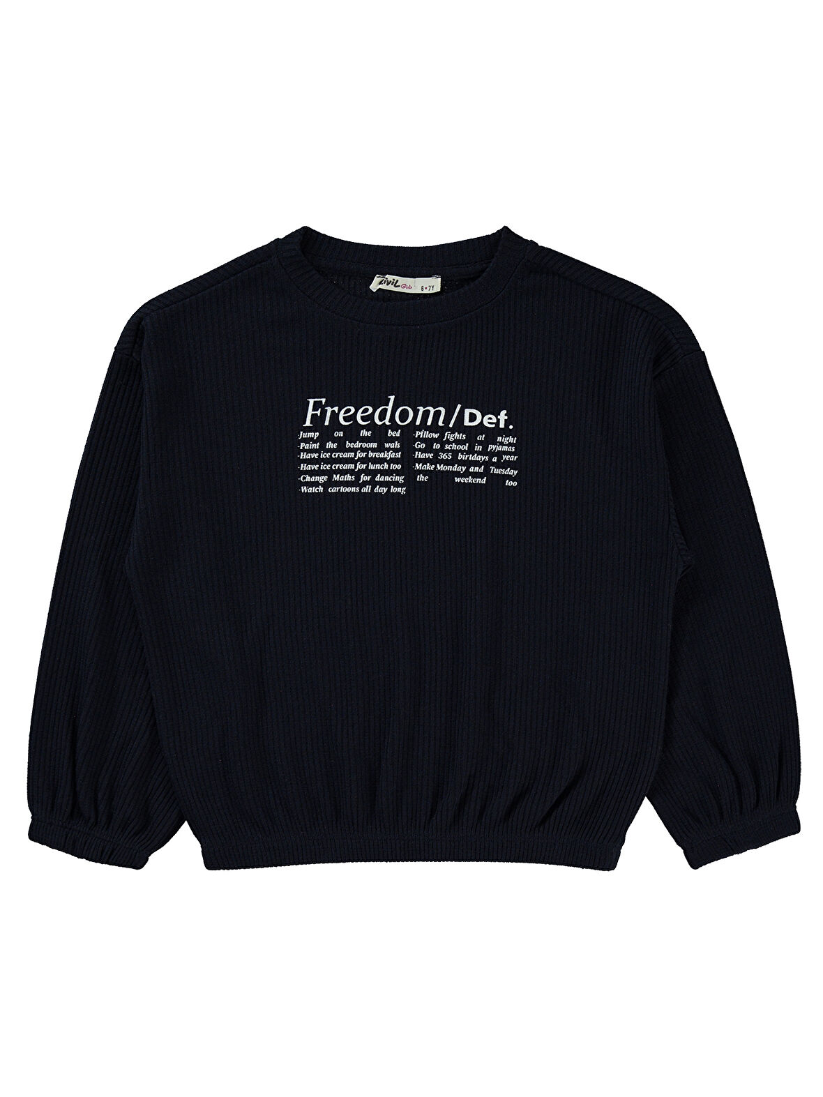 Civil Girls Kız Çocuk Sweatshirt 6-9 Yaş Lacivert