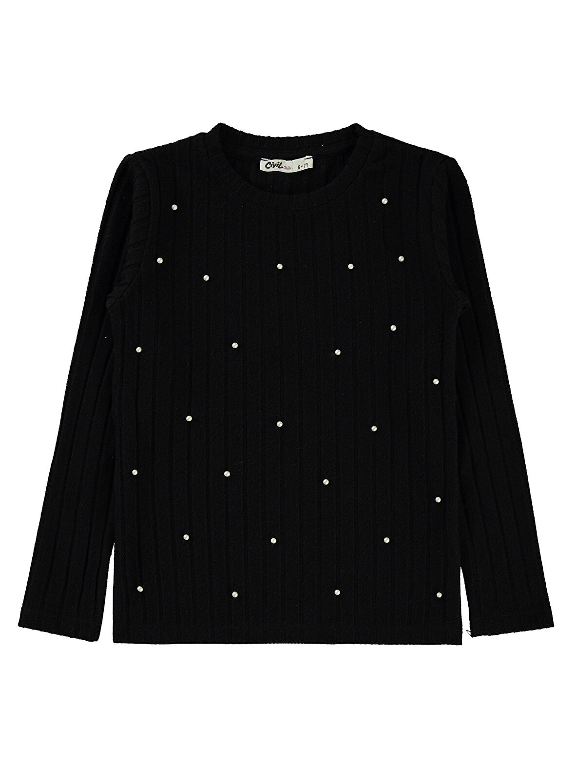 Civil Girls Kız Çocuk Sweatshirt 6-9 Yaş Siyah