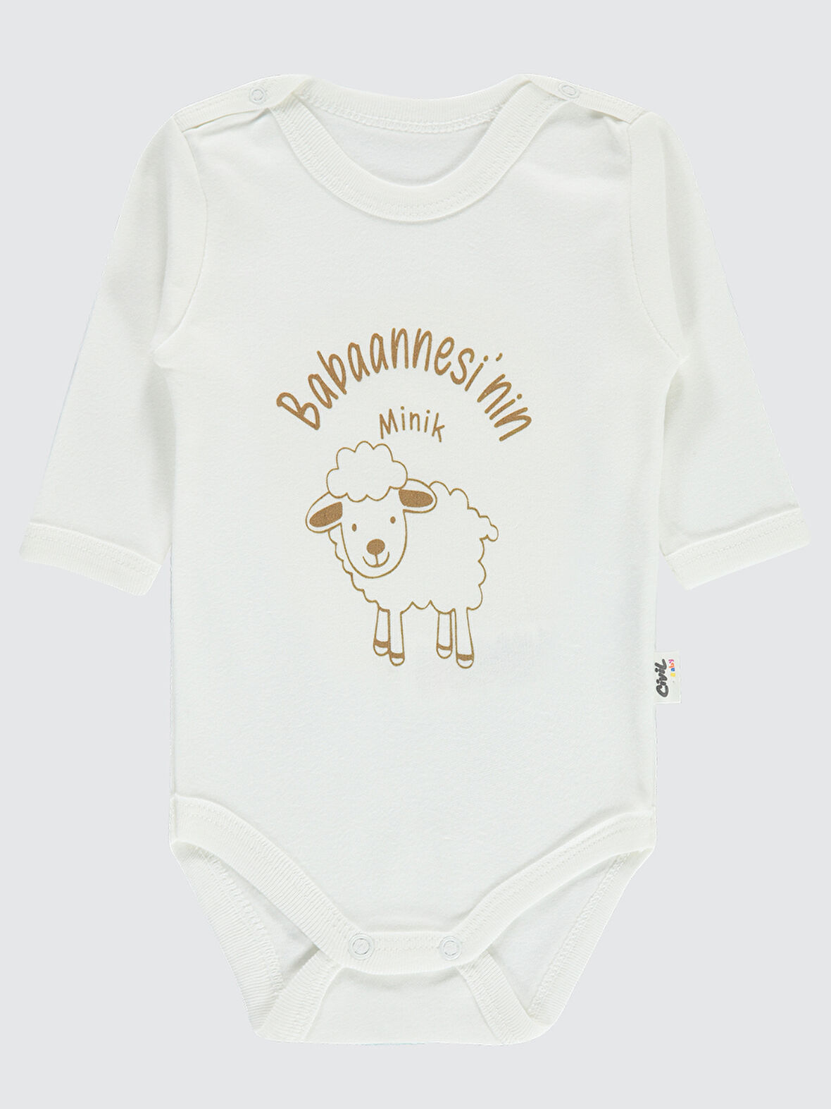 Civil Baby Bebek Çıtçıtlı Badi 1-36 Ay Ekru