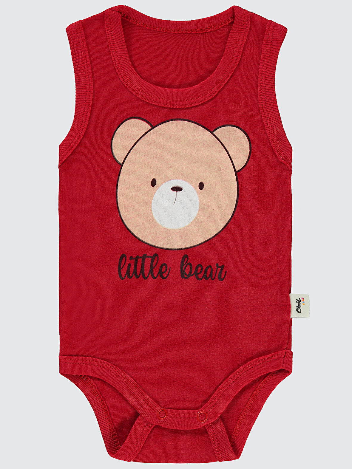 Civil Baby Erkek Bebek Çıtçıtlı Badi 1-36 Ay  Kırmızı