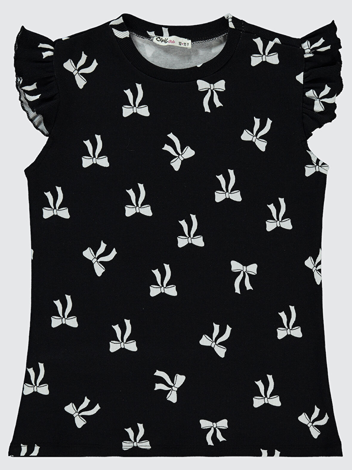 Civil Girls Kız Çocuk Tişört 10-13 Yaş Siyah