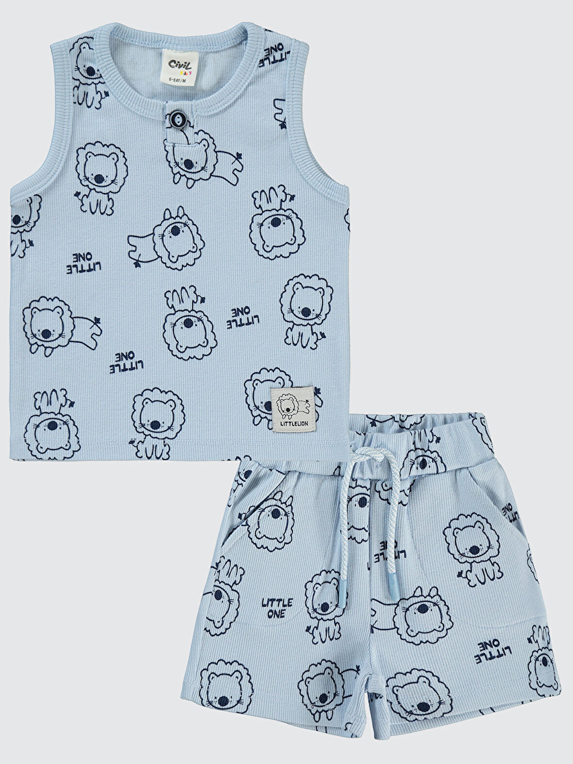 Civil Baby Erkek Bebek Şortlu Takım 6-18 Ay Açık Mavi
