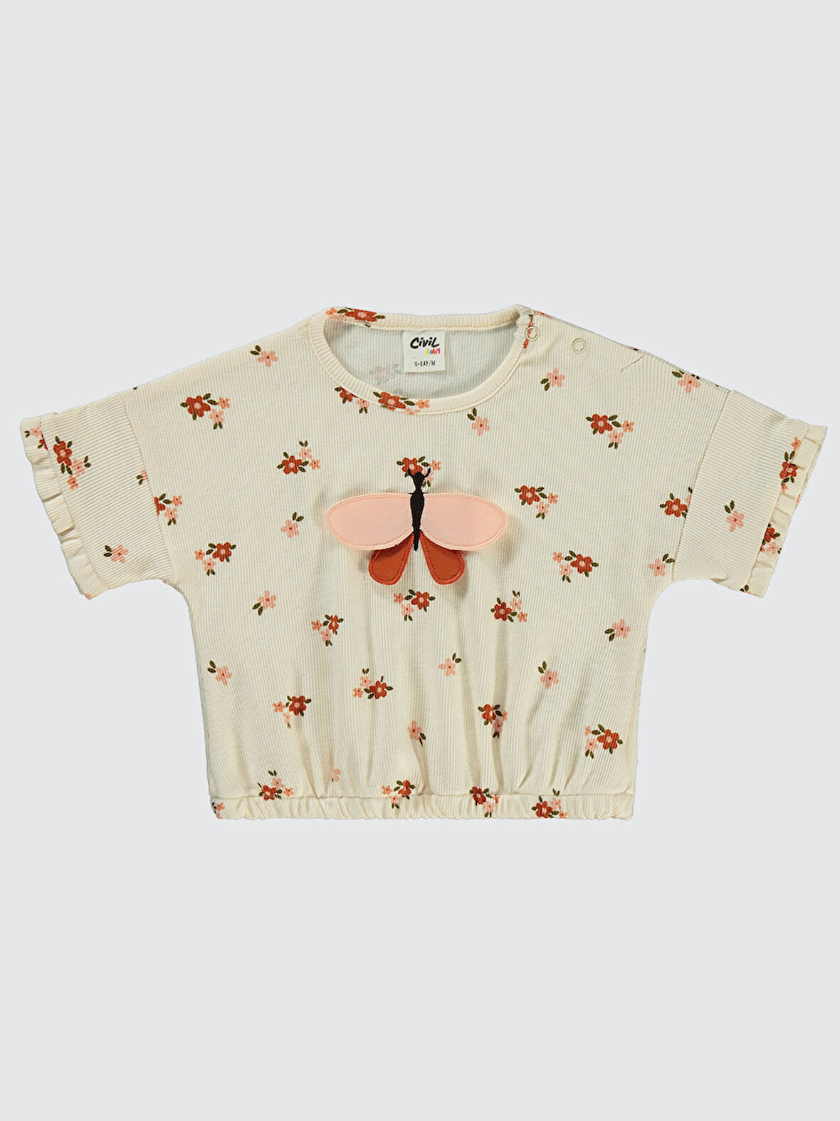 Civil Baby Kız Bebek Tişört 6-18 Ay FilDişi