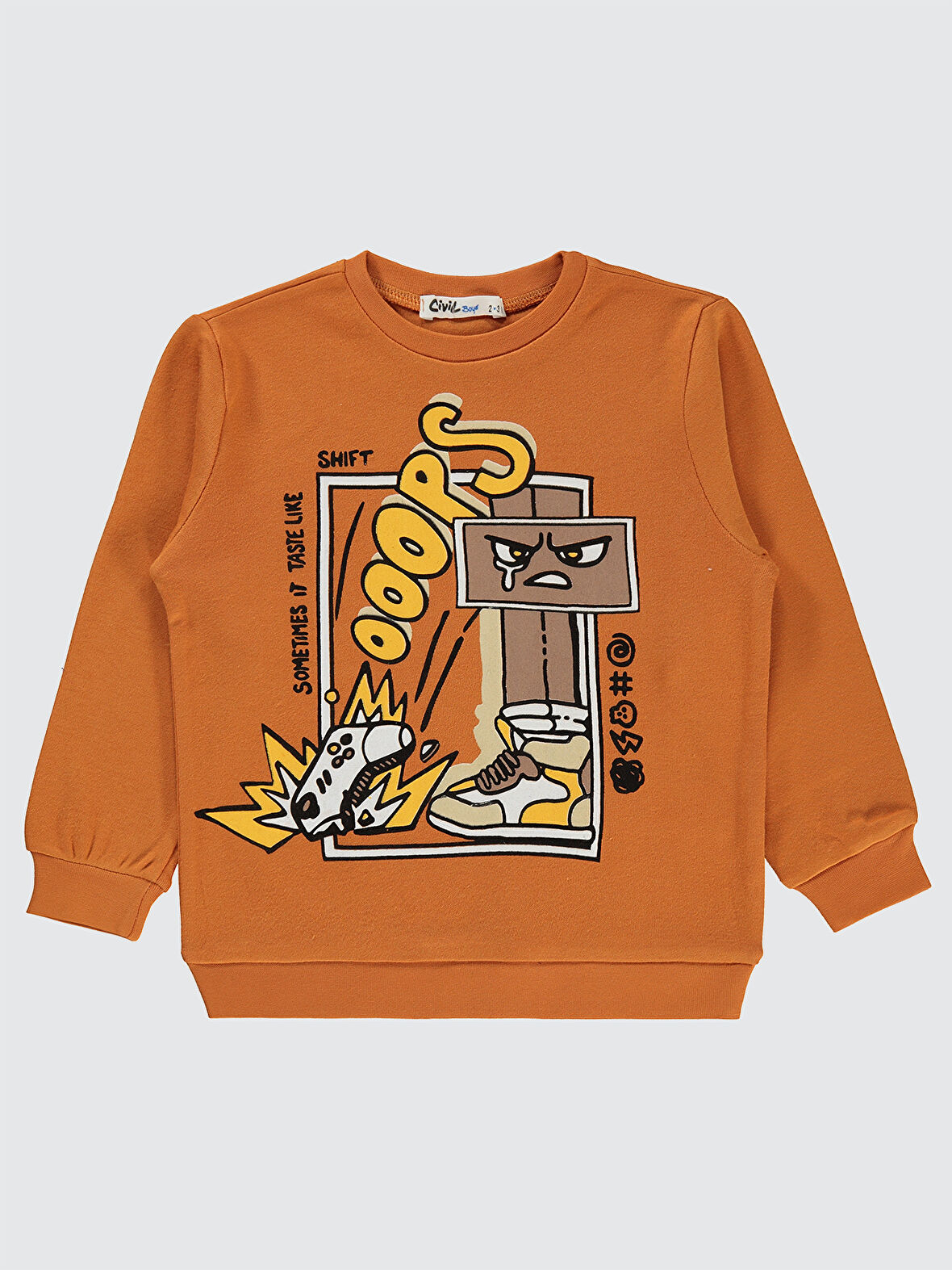 Civil Boys Erkek Çocuk Sweatshirt 2-5 Yaş Koyu Oranj