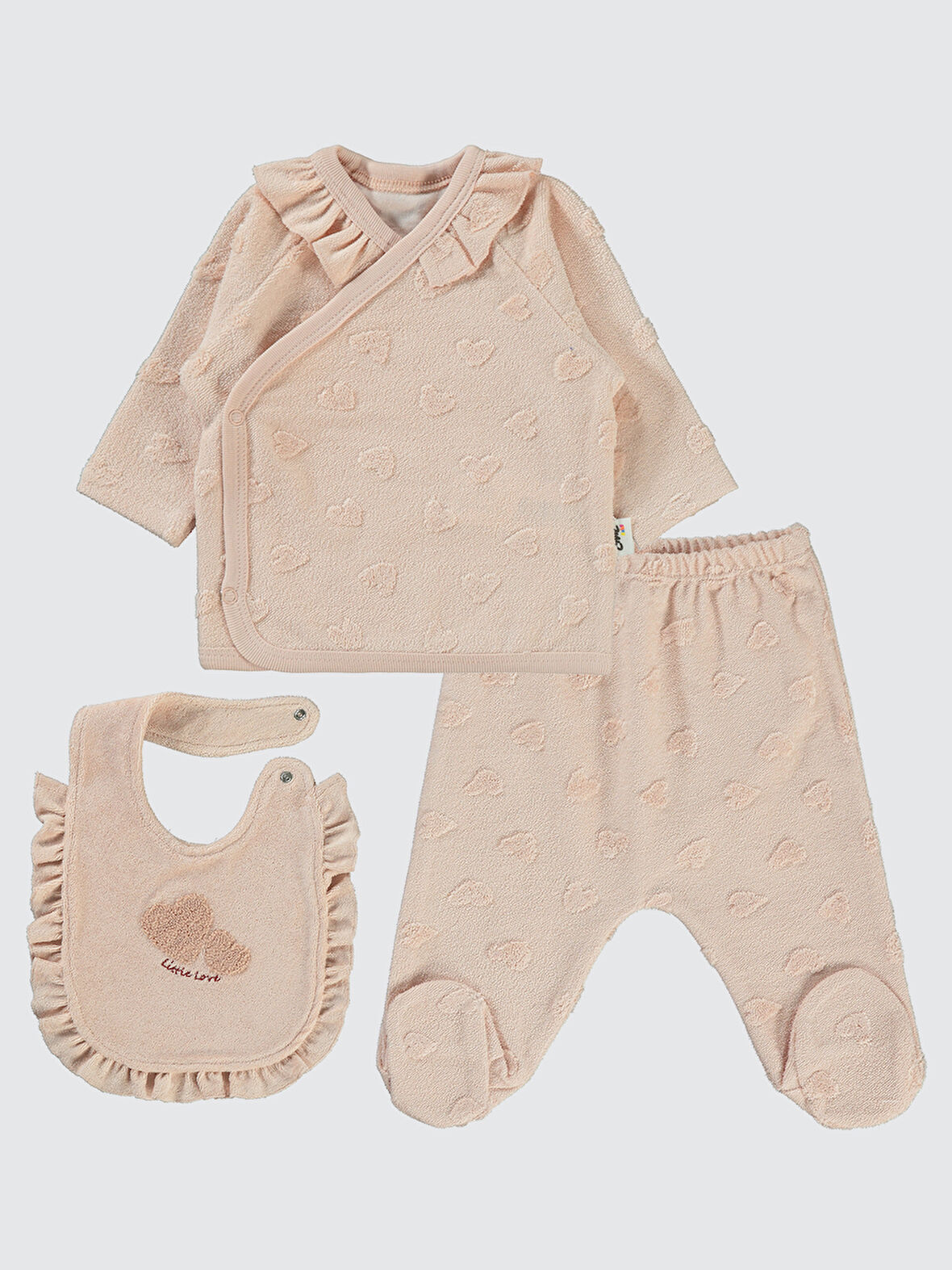 Civil Baby Kız Bebek Zıbın Takımları 0-6 Ay Pudra