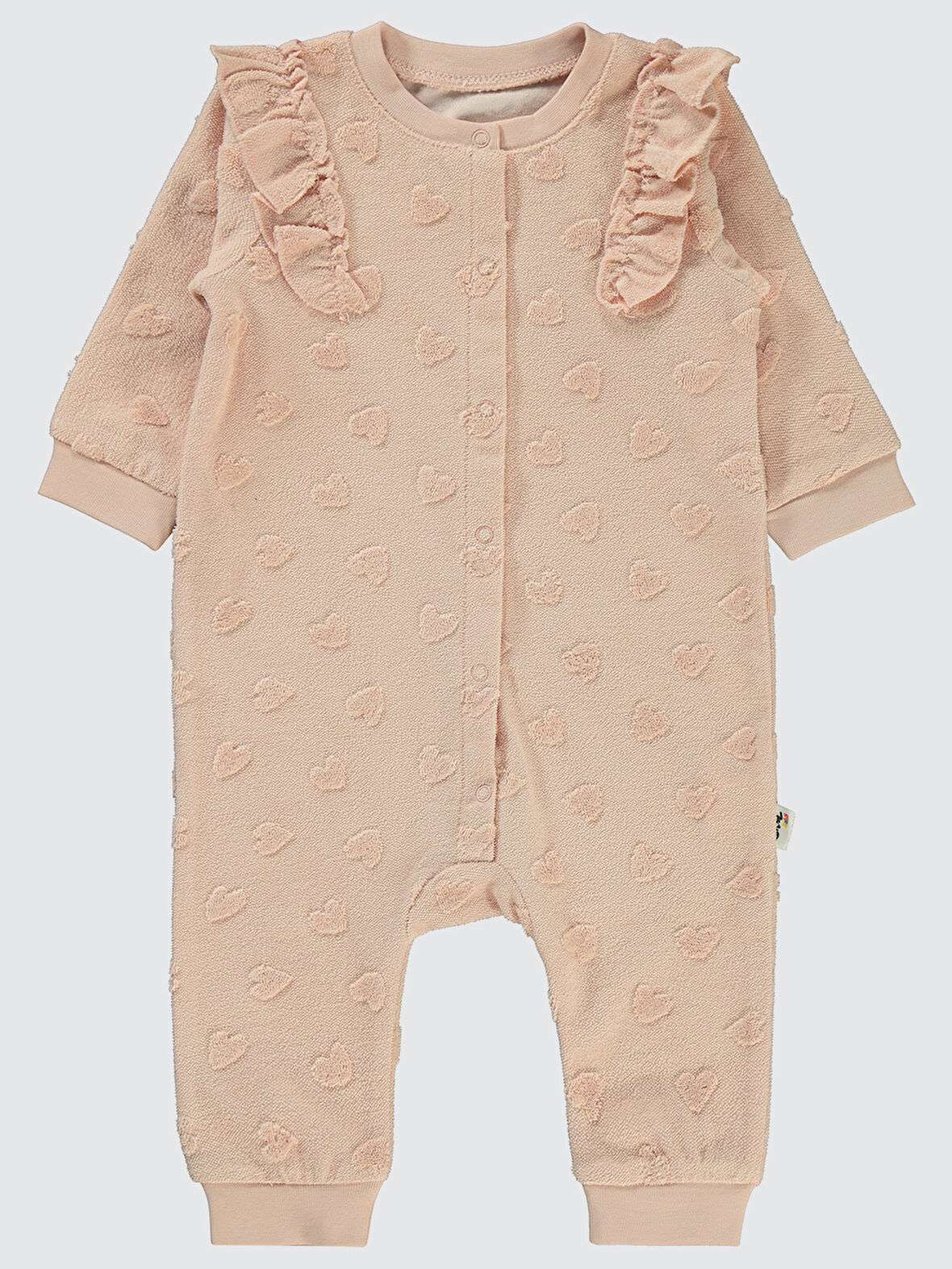 Civil Baby Kız Bebek Patiksiz Tulum 6-18 Ay Pudra