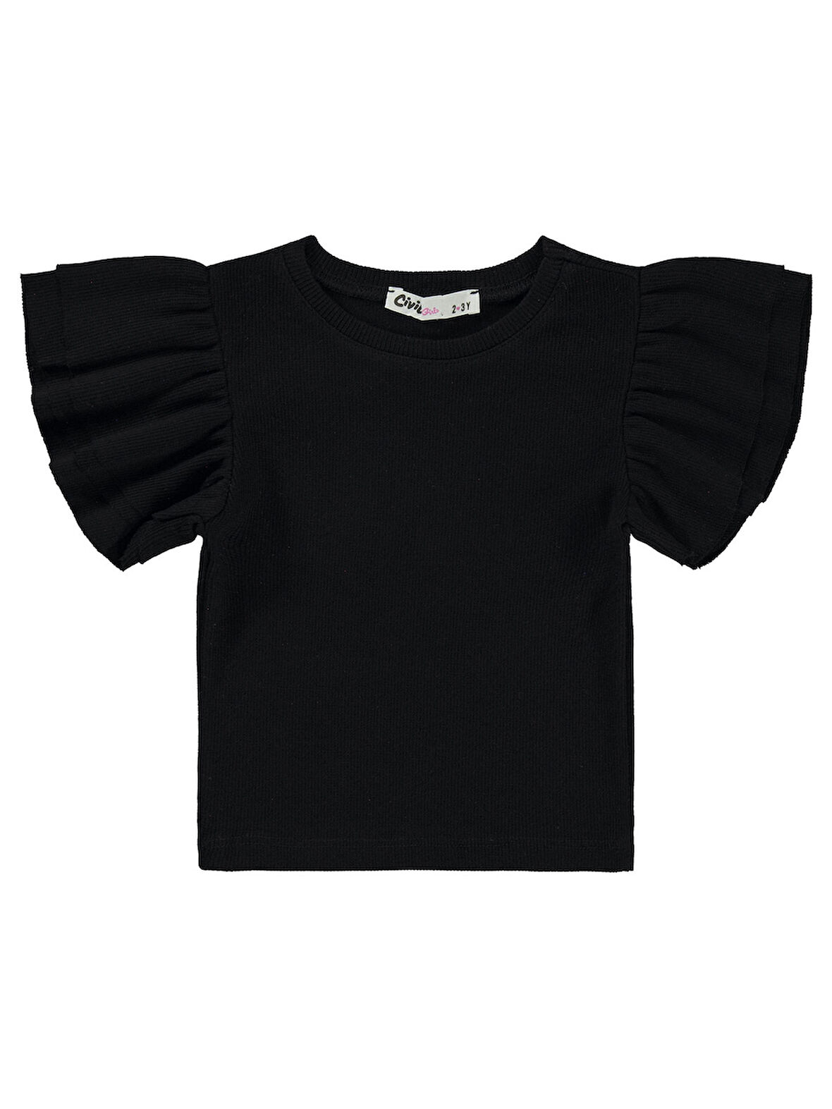 Civil Girls Kız Çocuk Tişört 2-5 Yaş Siyah