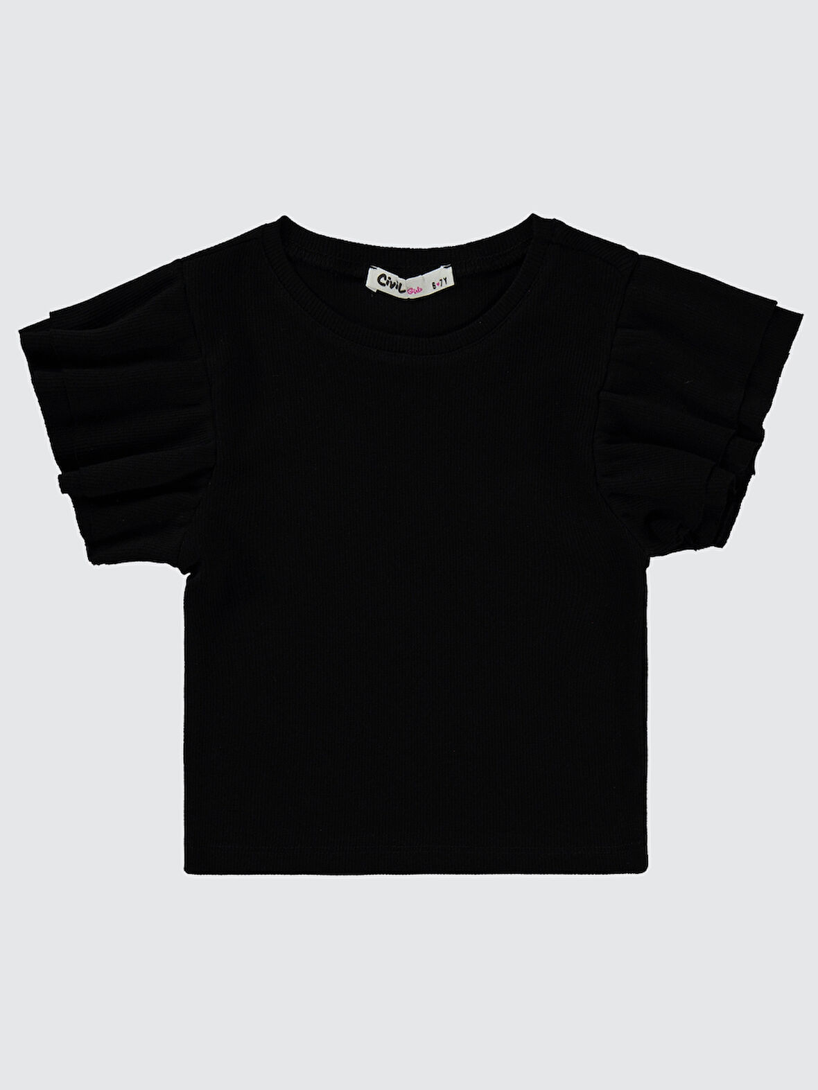 Civil Girls Kız Çocuk Tişört 6-9 Yaş Siyah