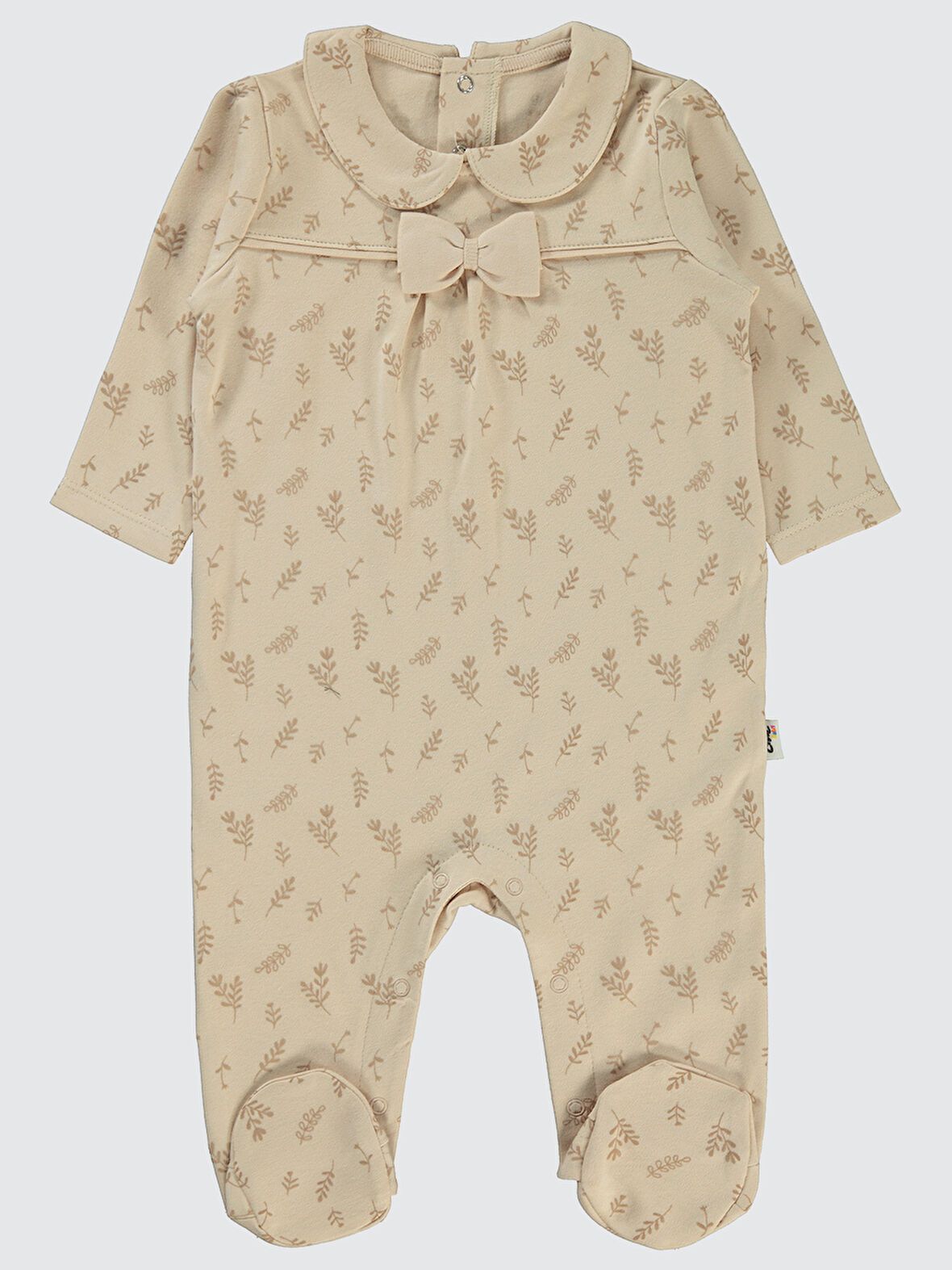 Civil Baby Kız Bebek Patikli Tulum 1-6 Ay FilDişi