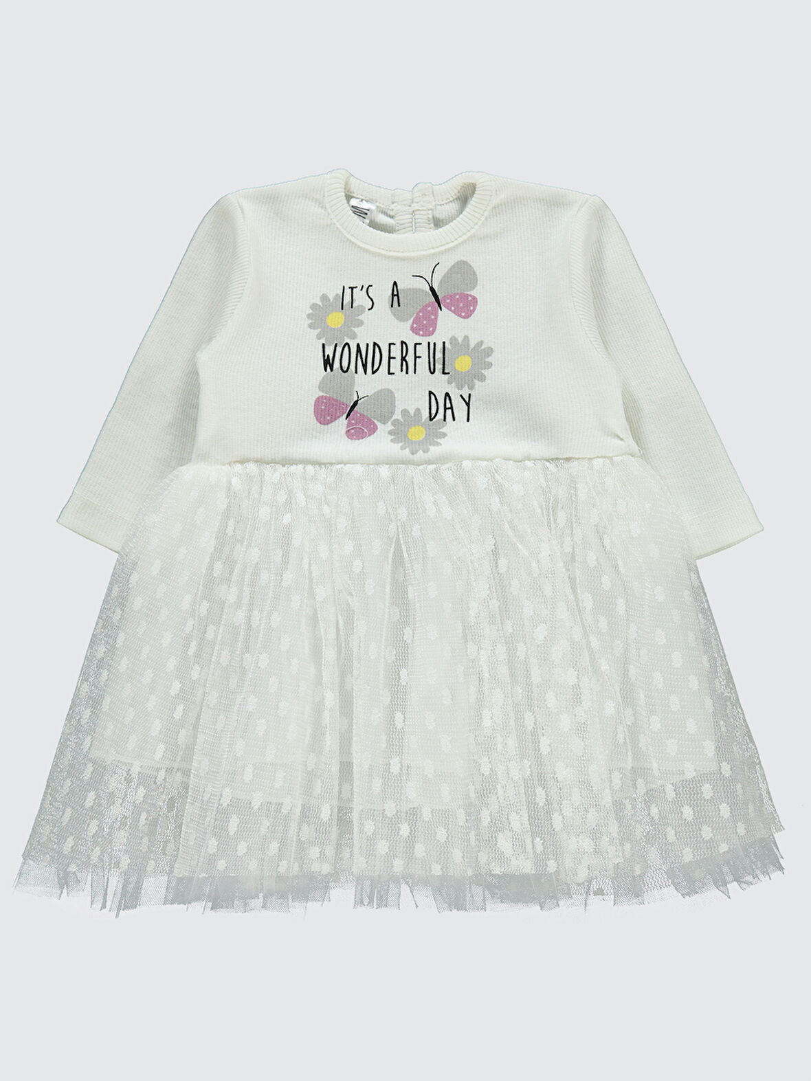 Welkin Kız Bebek Elbise 6-18 Ay  Ekru