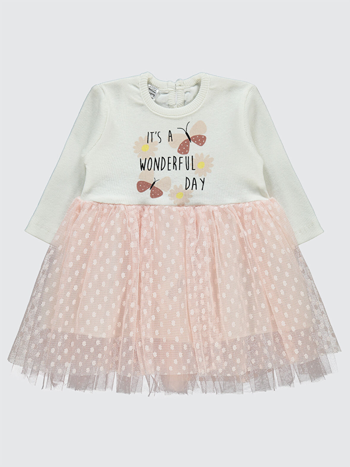 Welkin Kız Bebek Elbise 6-18 Ay  Yavruağzı