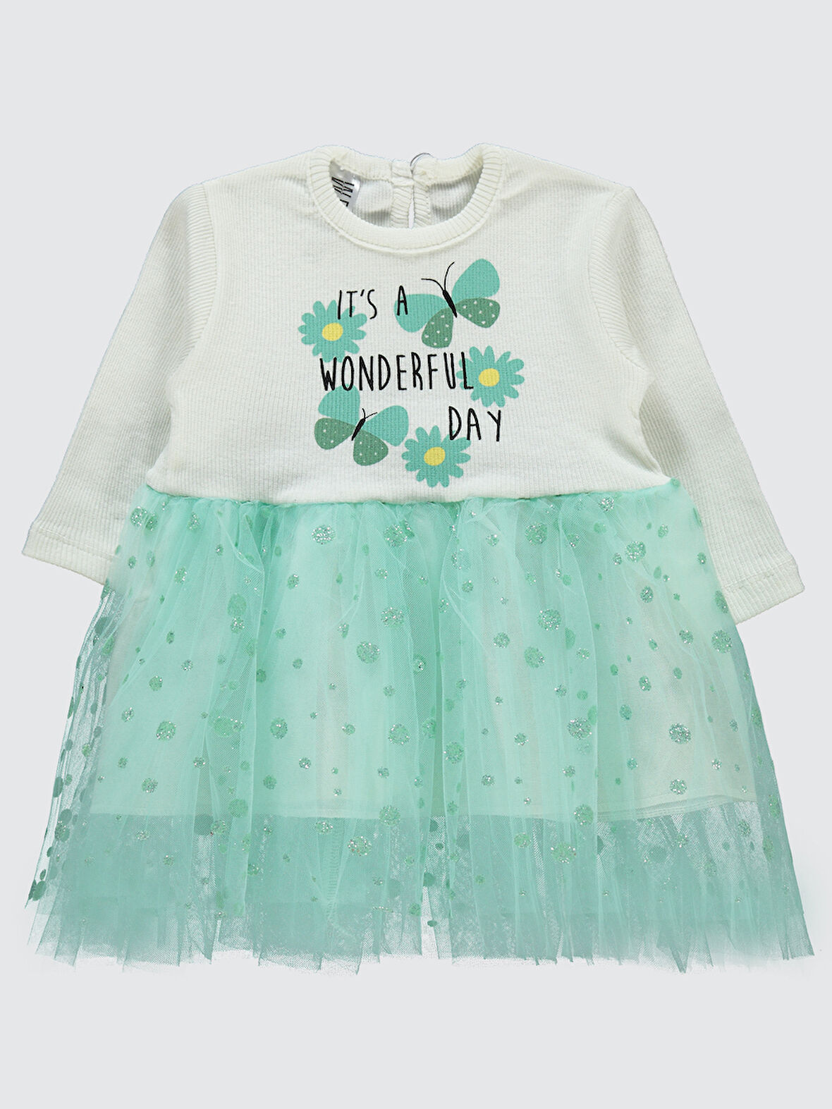 Welkin Kız Bebek Elbise 6-18 Ay Yeşil