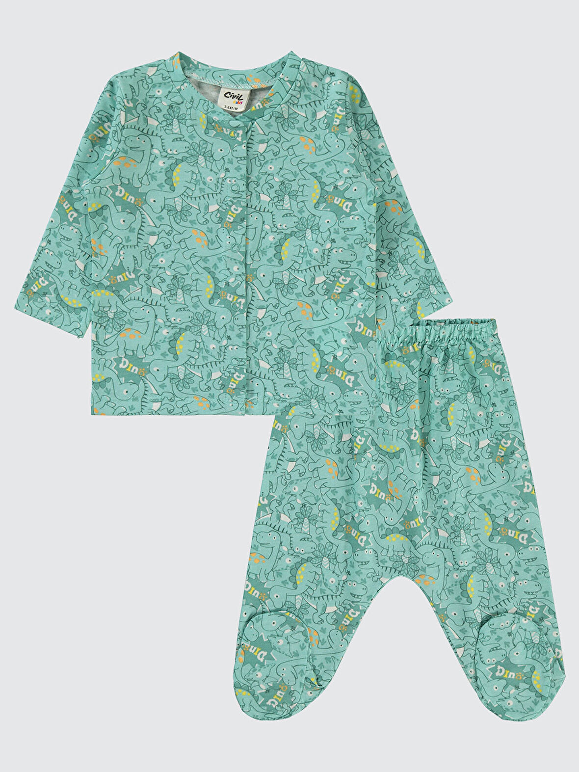 Civil Baby Erkek Bebek Pijama Takımı 1-6 Ay Mint