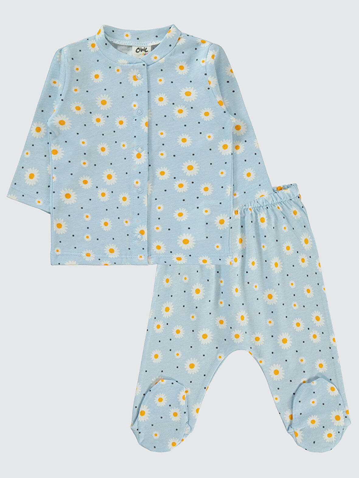 Civil Baby Kız Bebek Pijama Takımı 1-6 Ay Mint