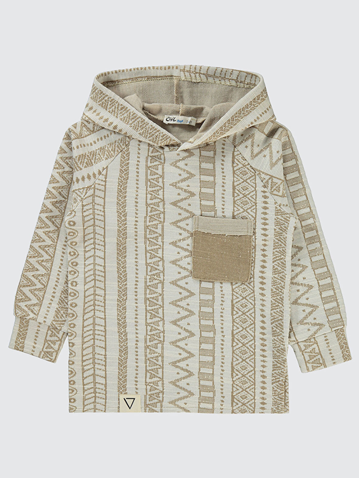 Civil Boys Erkek Çocuk Kapüşonlu Sweatshirt 2-5 Yaş Taş Rengi