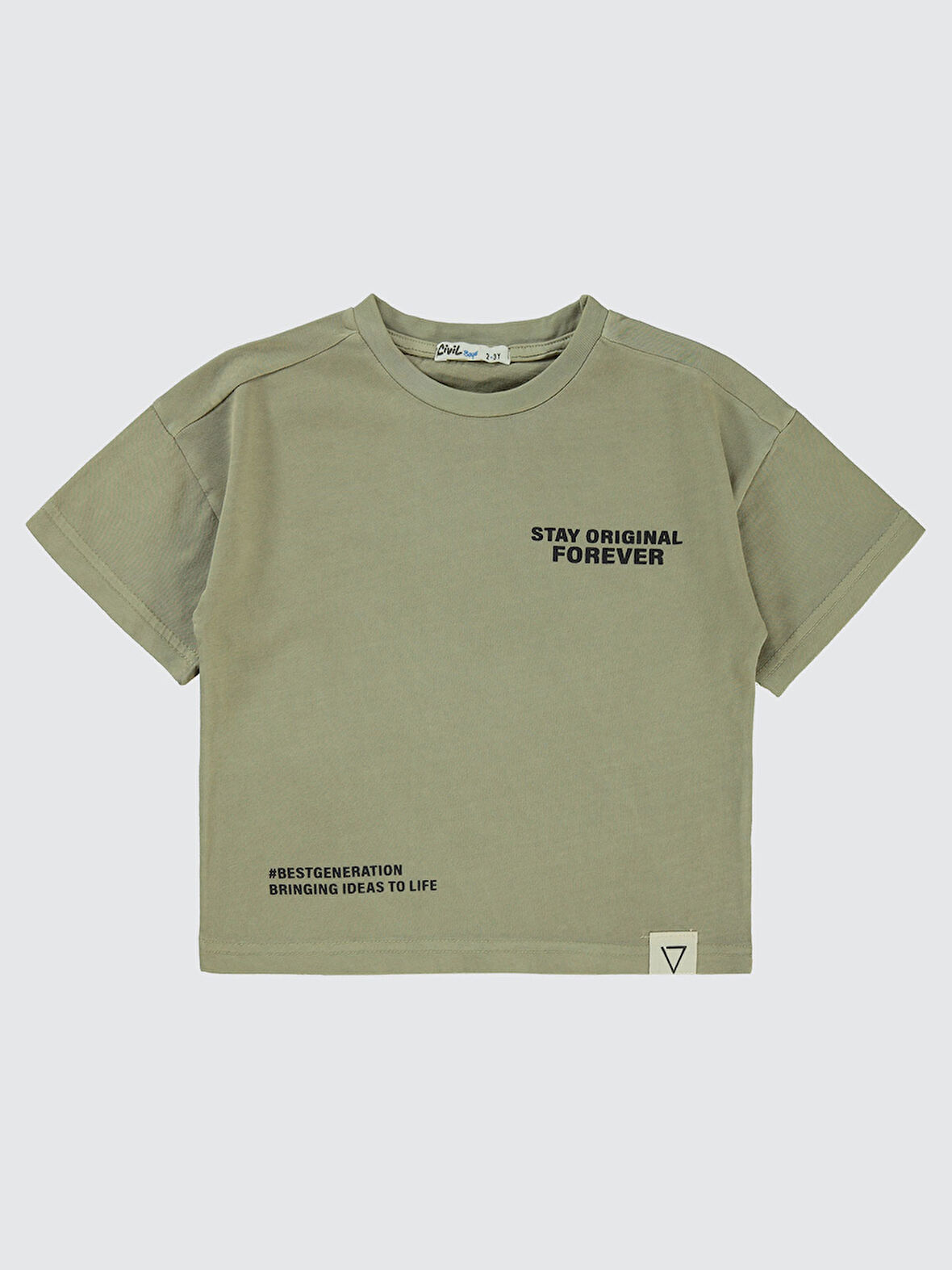 Civil Boys Erkek Çocuk Tişört 2-5 Yaş Taş Rengi