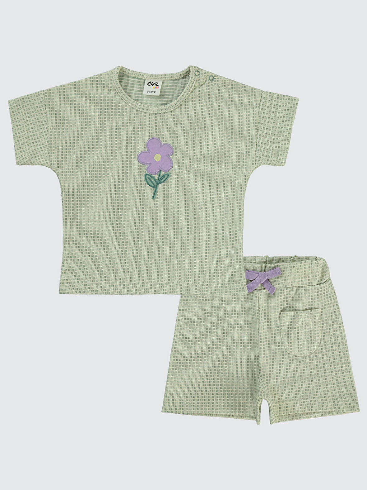 Civil Baby Kız Bebek Şortlu Takım 6-18 Ay Çağla Yeşili 