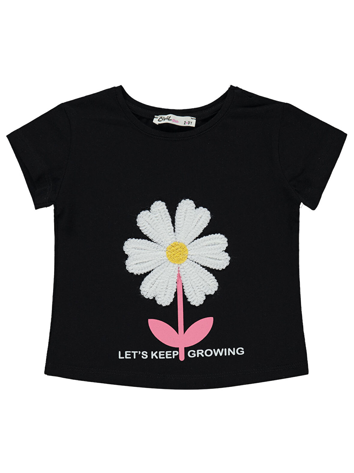 Civil Girls Kız Çocuk Tişört 2-5 Yaş Siyah