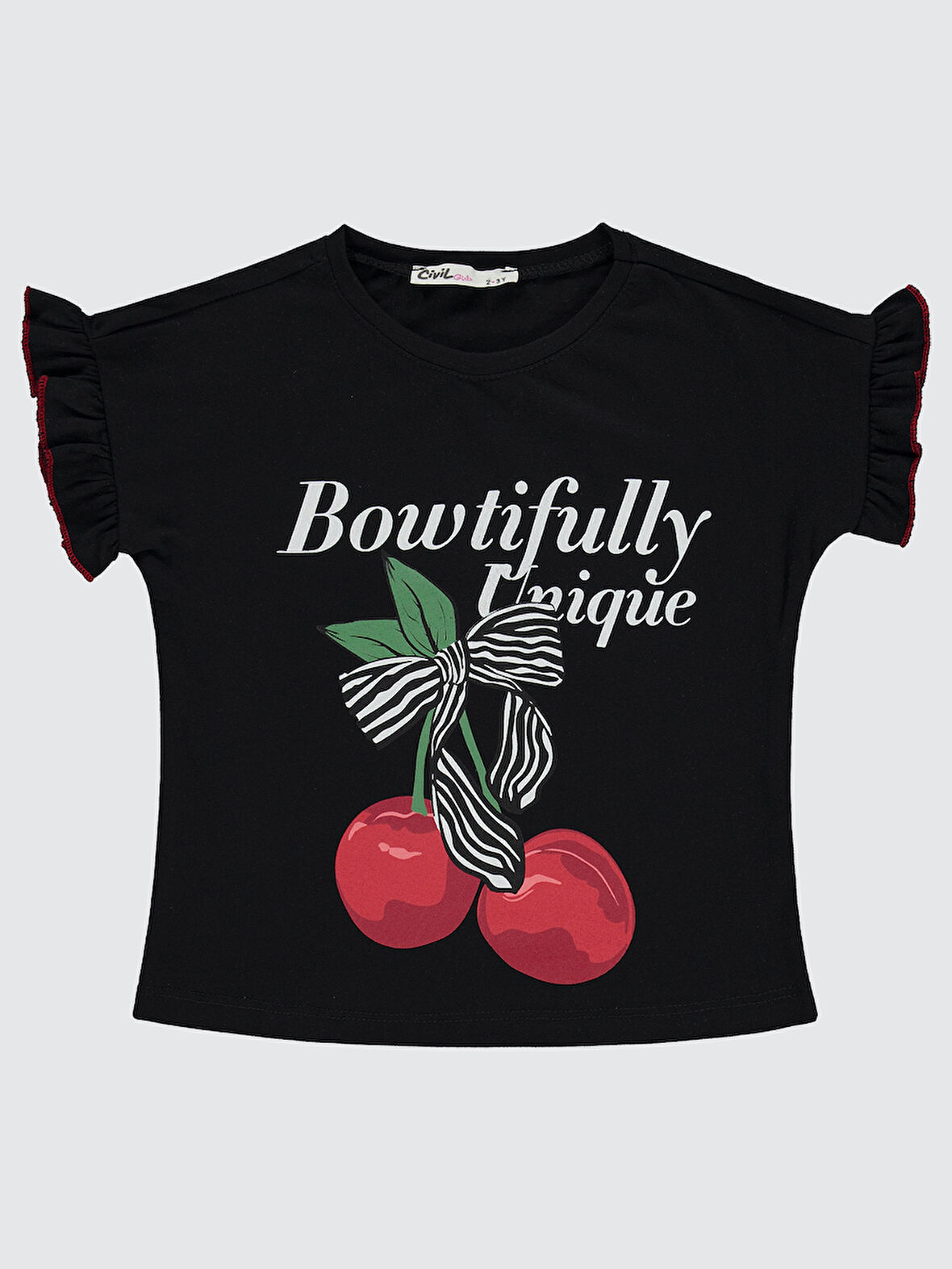 Civil Girls Kız Çocuk Tişört 2-5 Yaş Siyah