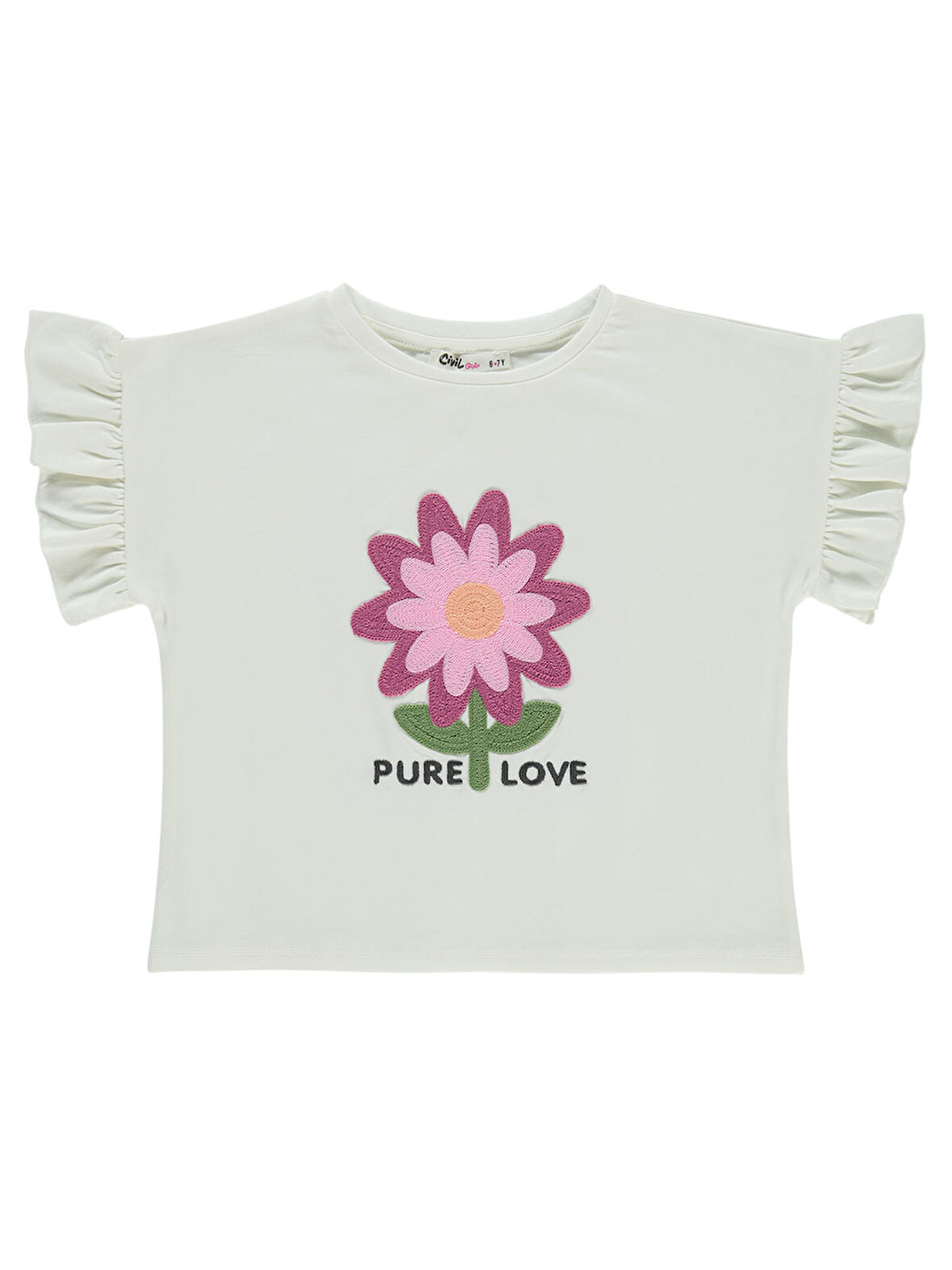 Civil Girls Kız Çocuk Tişört 6-9 Yaş Ekru
