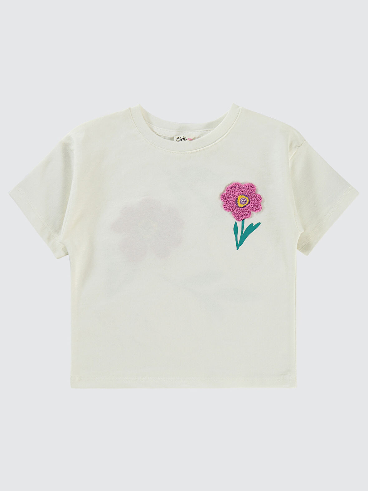 Civil Girls Kız Çocuk Tişört 2-5 Yaş Ekru
