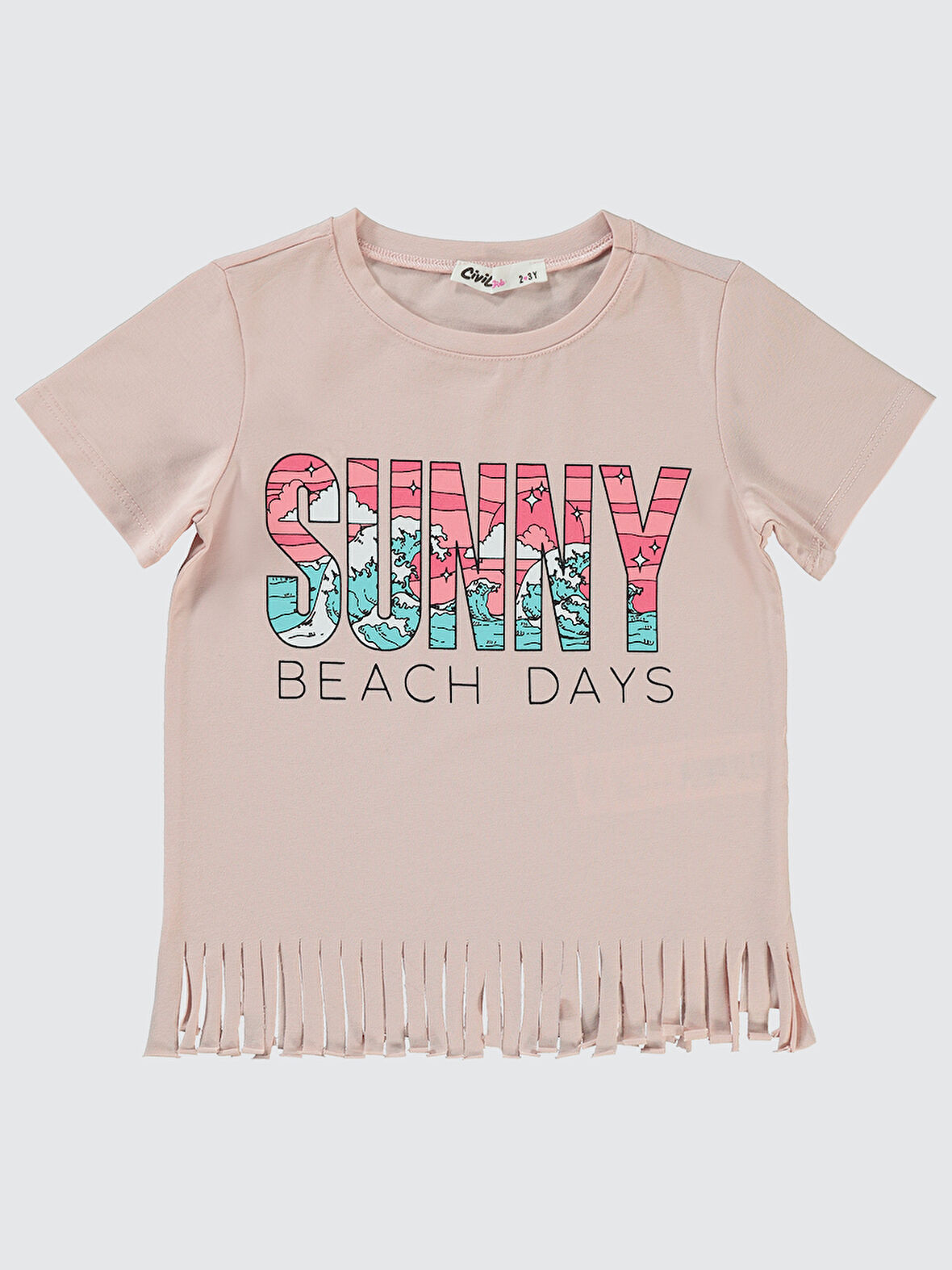 Civil Girls Kız Çocuk Tişört 2-5 Yaş Açık Pudra
